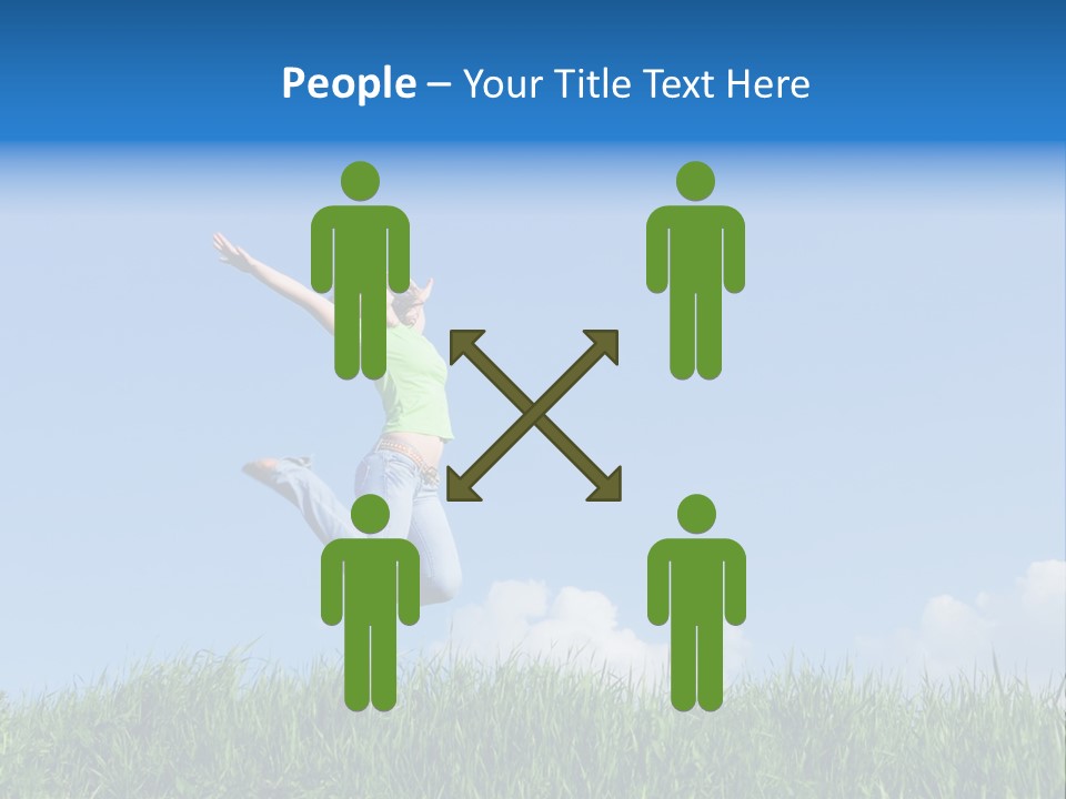 A Woman Jumping In The Air In A Field Of Grass PowerPoint Template