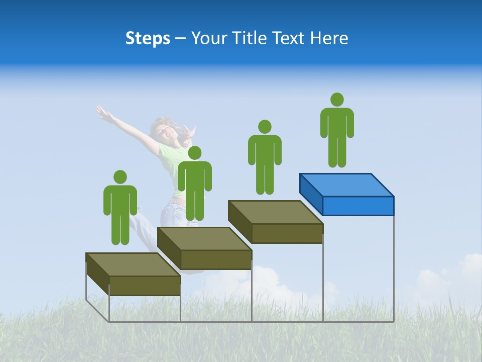 A Woman Jumping In The Air In A Field Of Grass PowerPoint Template