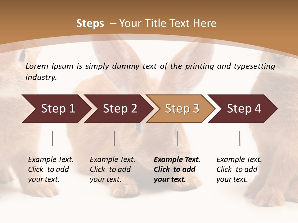 A Group Of Rabbits Sitting Next To Each Other PowerPoint Template