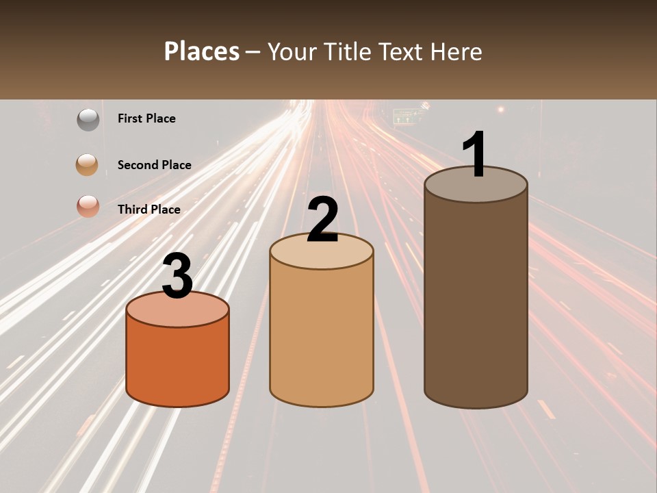 A Long Exposure Picture Of A Highway At Night PowerPoint Template