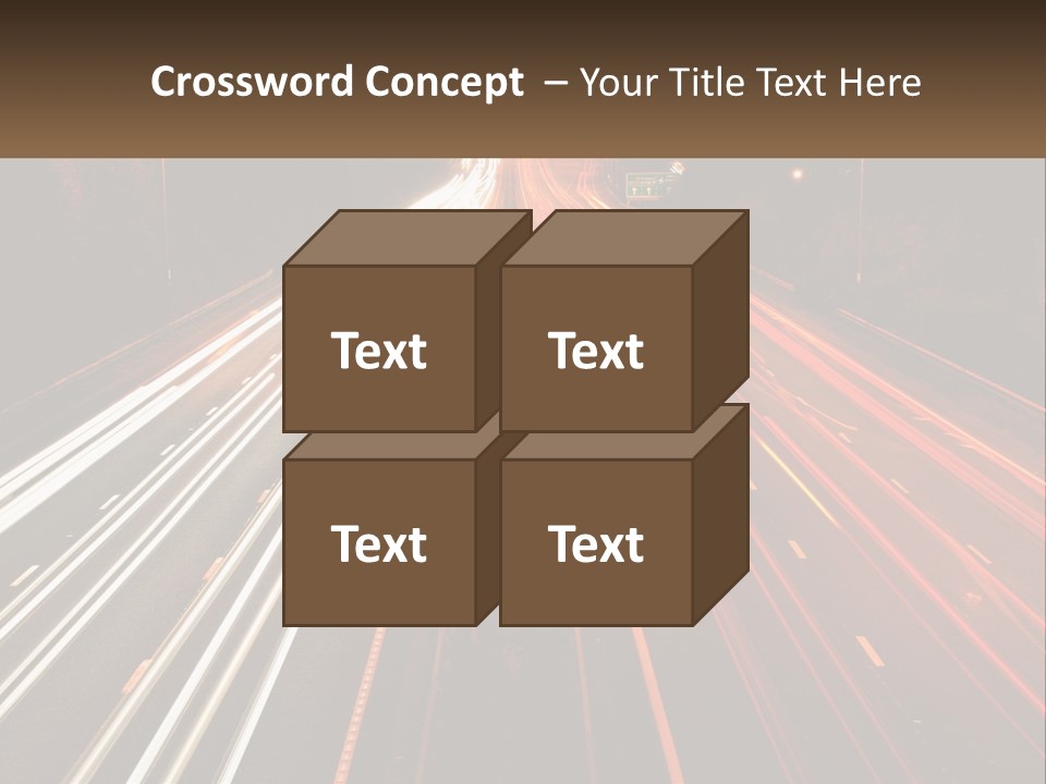A Long Exposure Picture Of A Highway At Night PowerPoint Template