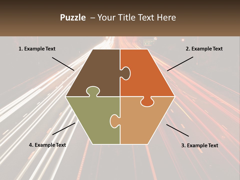 A Long Exposure Picture Of A Highway At Night PowerPoint Template