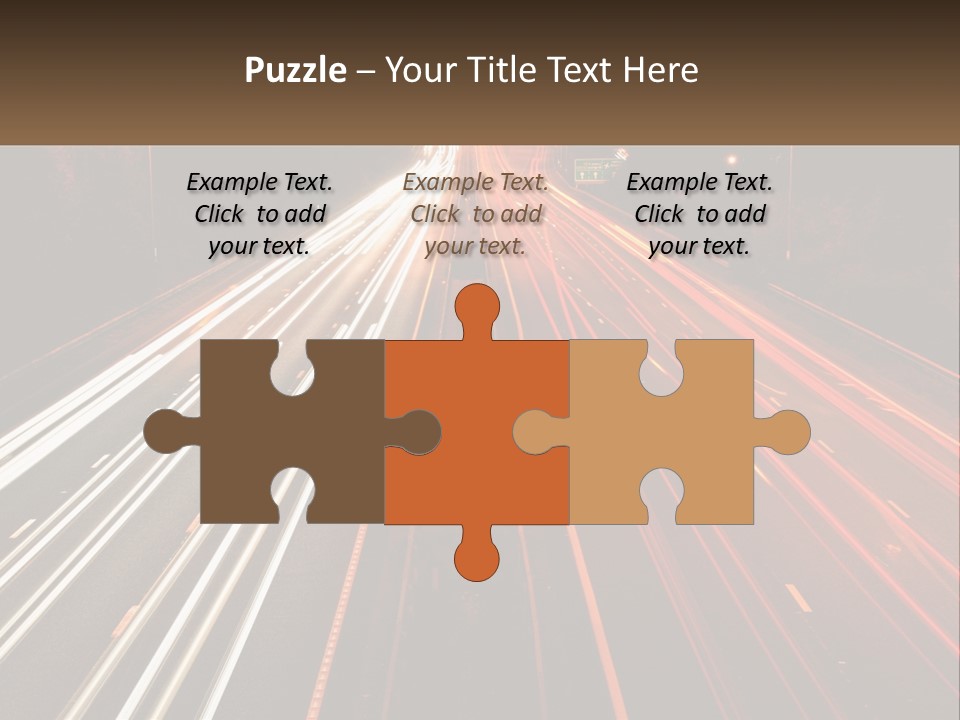 A Long Exposure Picture Of A Highway At Night PowerPoint Template