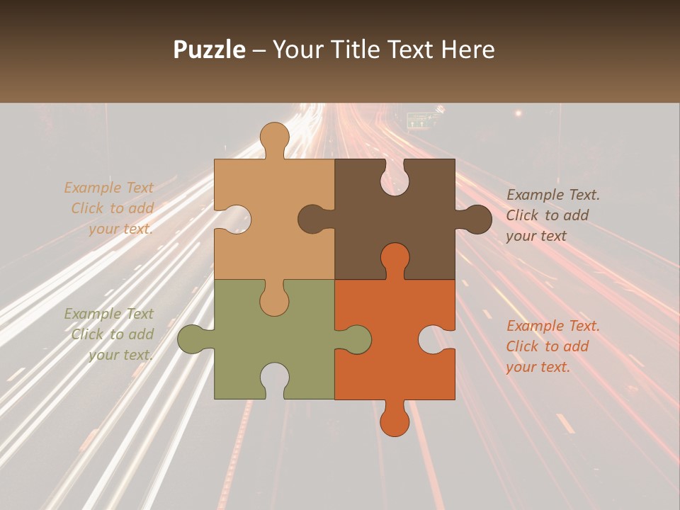 A Long Exposure Picture Of A Highway At Night PowerPoint Template