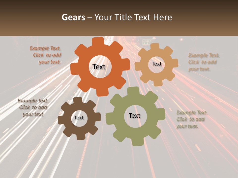 A Long Exposure Picture Of A Highway At Night PowerPoint Template