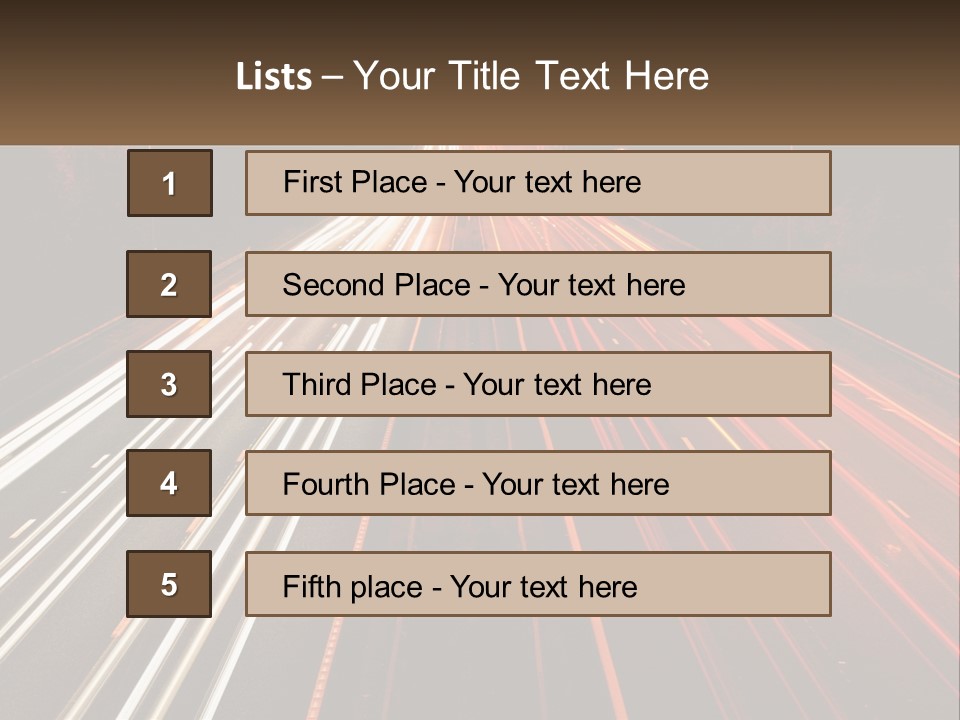 A Long Exposure Picture Of A Highway At Night PowerPoint Template
