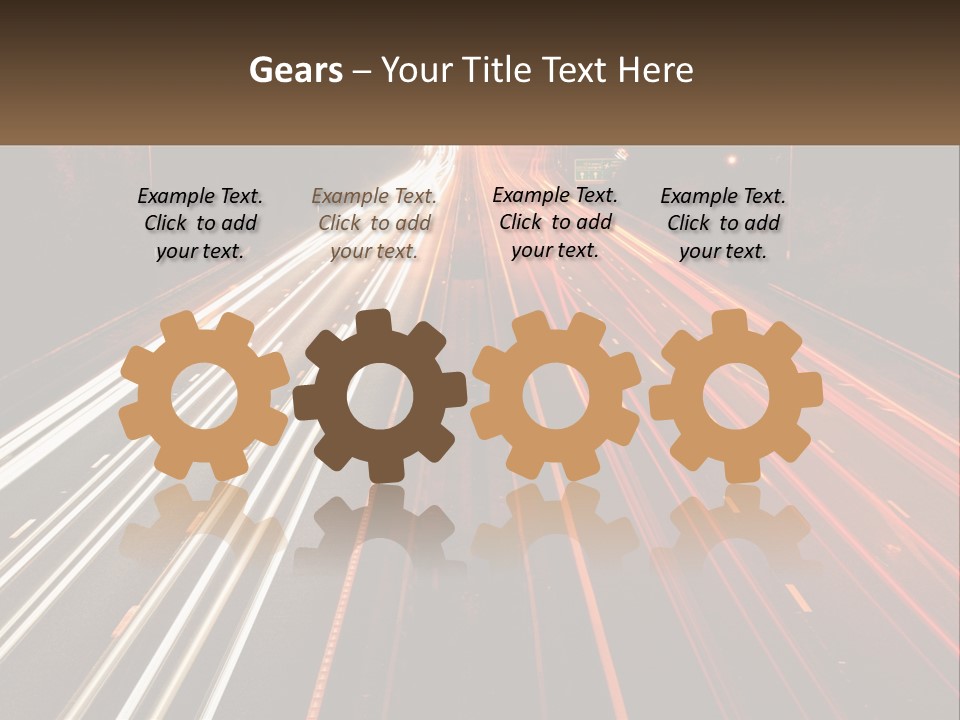 A Long Exposure Picture Of A Highway At Night PowerPoint Template