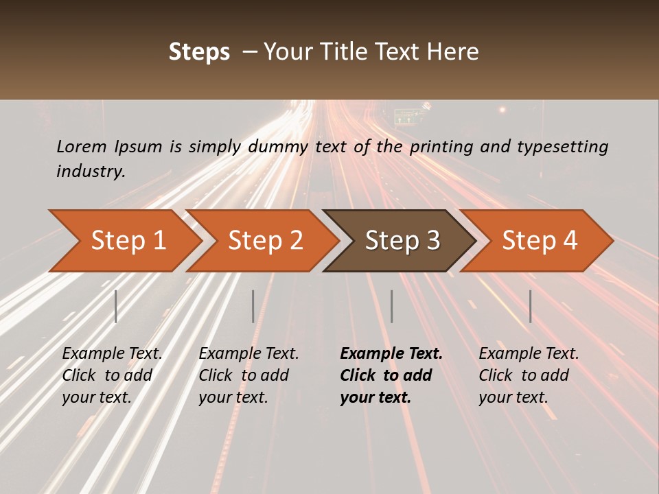 A Long Exposure Picture Of A Highway At Night PowerPoint Template