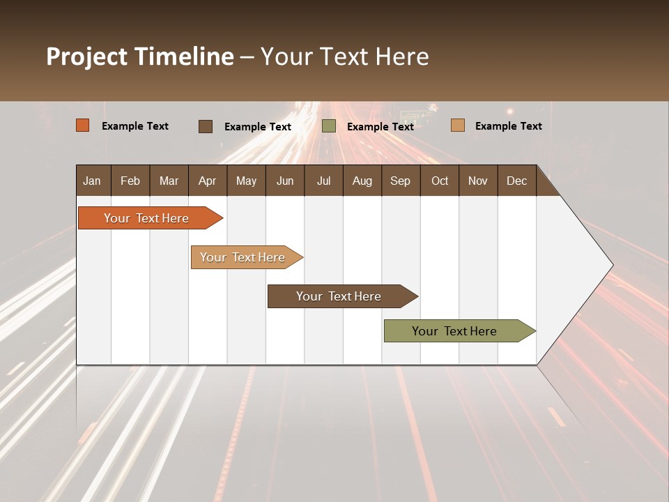A Long Exposure Picture Of A Highway At Night PowerPoint Template