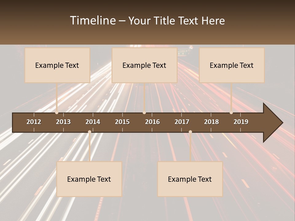A Long Exposure Picture Of A Highway At Night PowerPoint Template