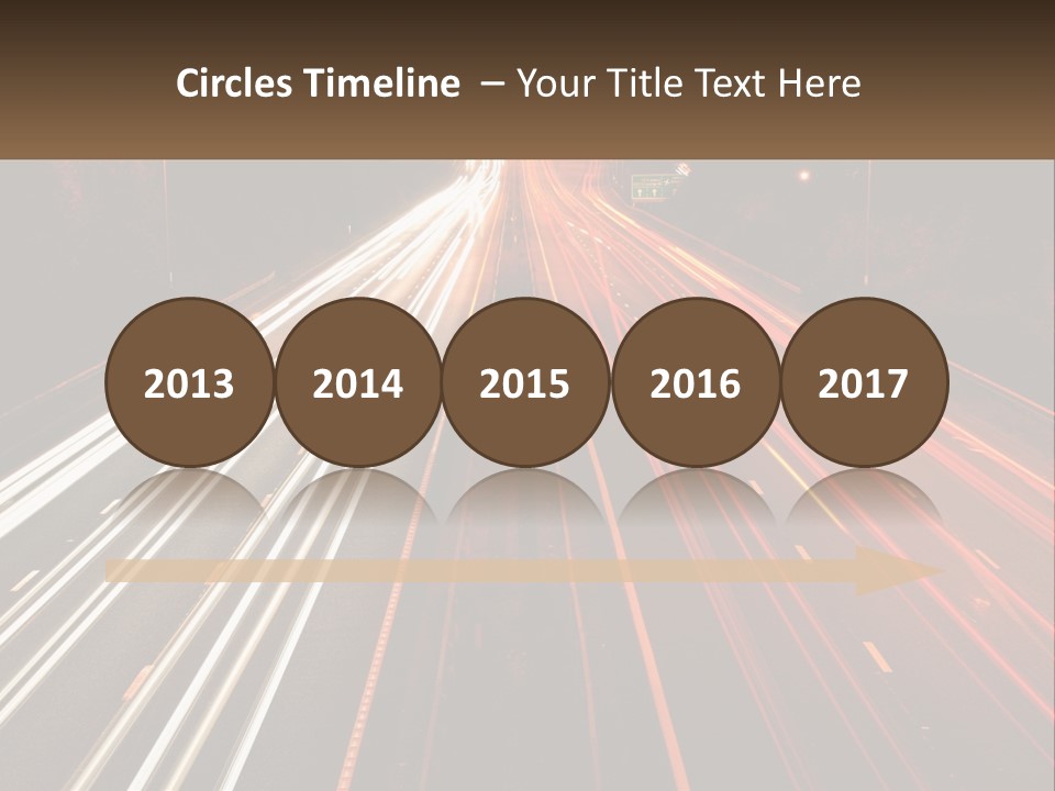 A Long Exposure Picture Of A Highway At Night PowerPoint Template