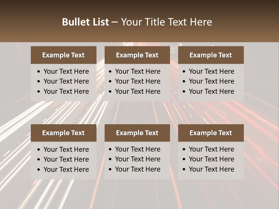 A Long Exposure Picture Of A Highway At Night PowerPoint Template