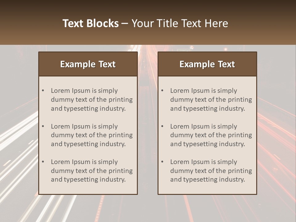 A Long Exposure Picture Of A Highway At Night PowerPoint Template
