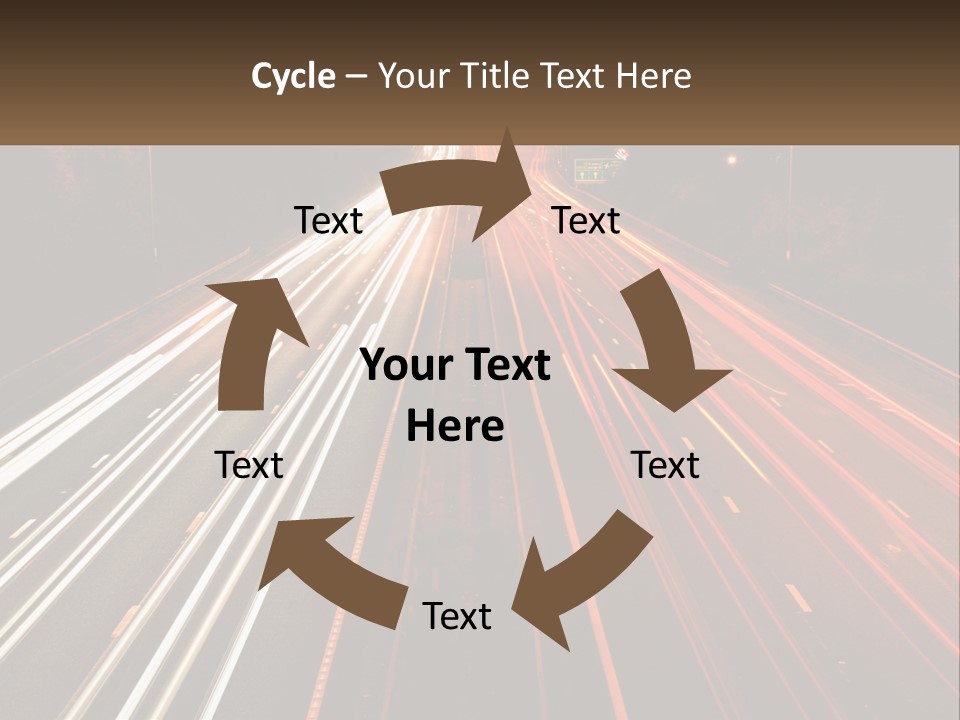 A Long Exposure Picture Of A Highway At Night PowerPoint Template