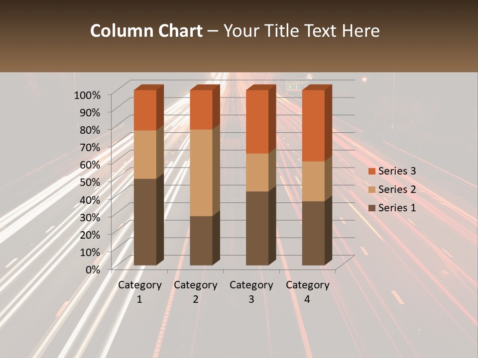 A Long Exposure Picture Of A Highway At Night PowerPoint Template
