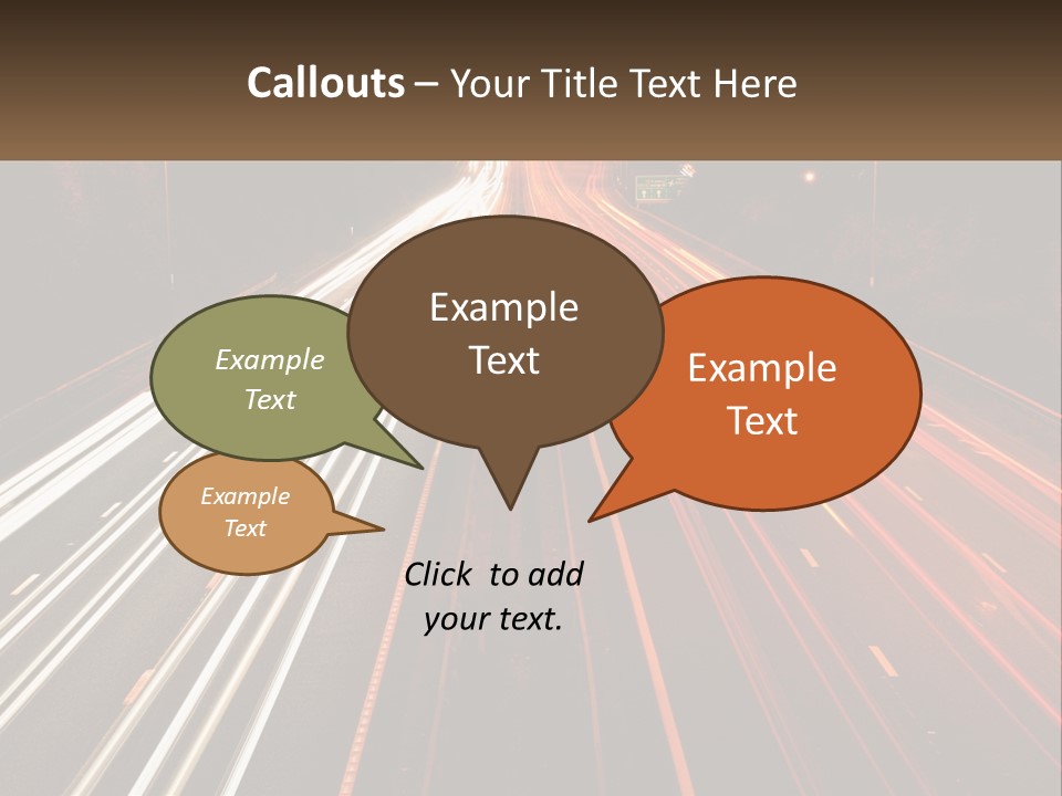 A Long Exposure Picture Of A Highway At Night PowerPoint Template
