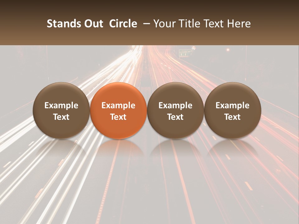 A Long Exposure Picture Of A Highway At Night PowerPoint Template