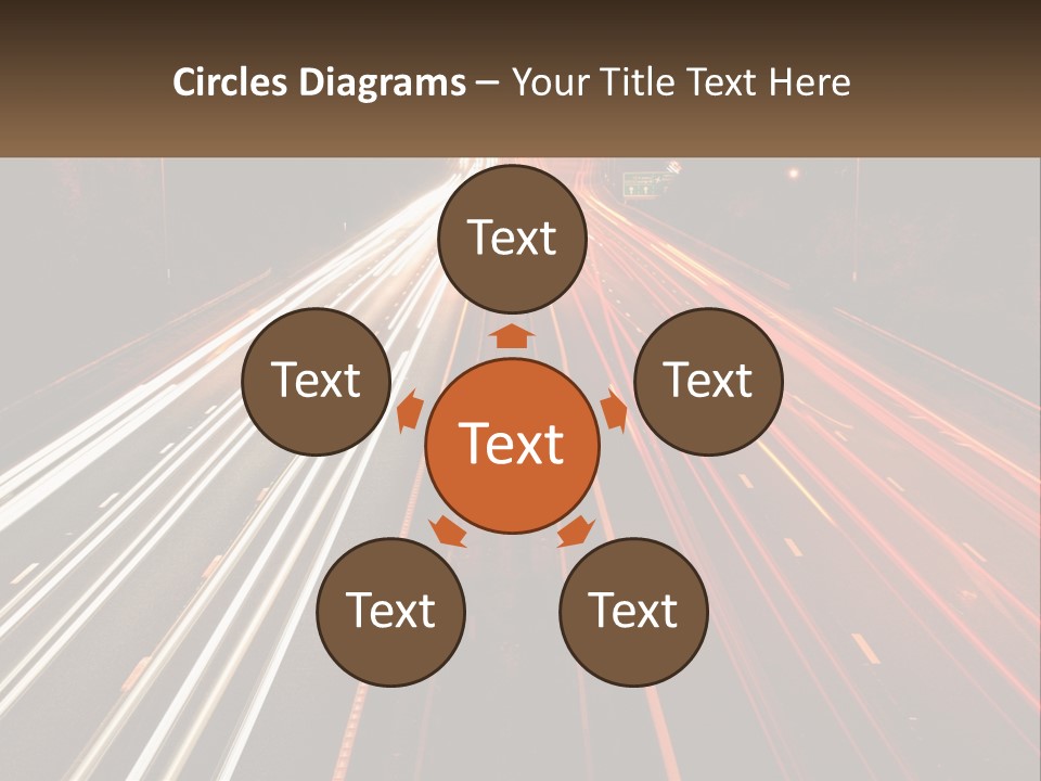 A Long Exposure Picture Of A Highway At Night PowerPoint Template