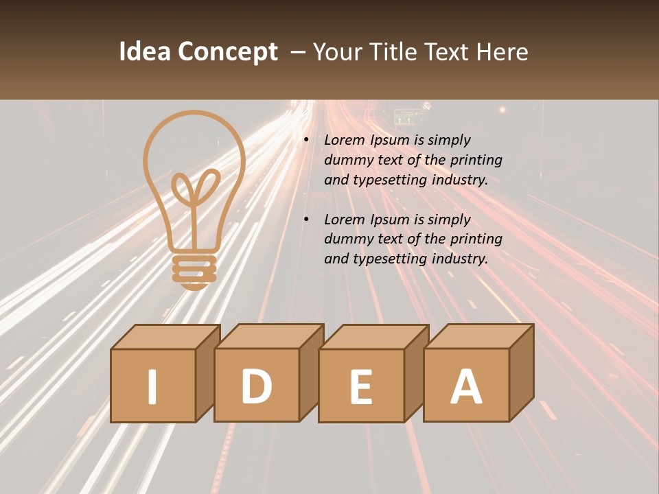 A Long Exposure Picture Of A Highway At Night PowerPoint Template