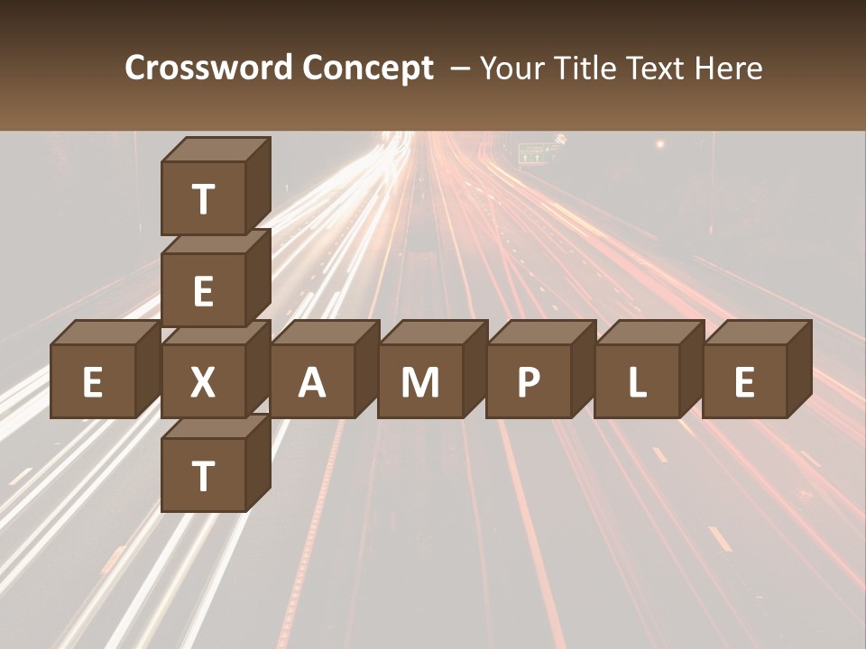 A Long Exposure Picture Of A Highway At Night PowerPoint Template