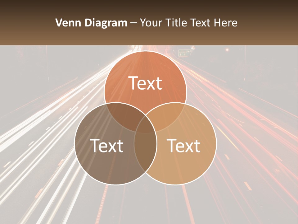 A Long Exposure Picture Of A Highway At Night PowerPoint Template