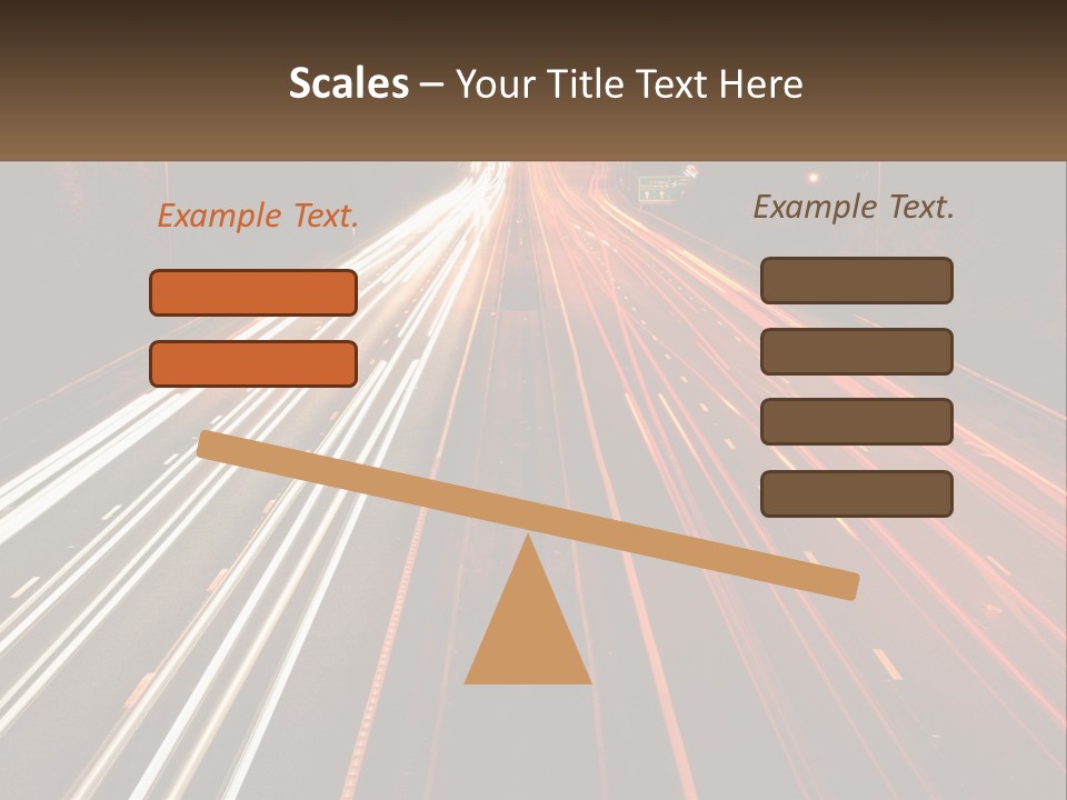 A Long Exposure Picture Of A Highway At Night PowerPoint Template