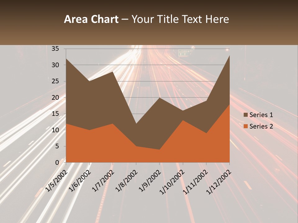 A Long Exposure Picture Of A Highway At Night PowerPoint Template