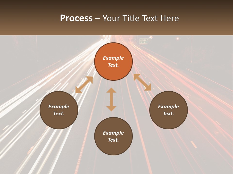 A Long Exposure Picture Of A Highway At Night PowerPoint Template