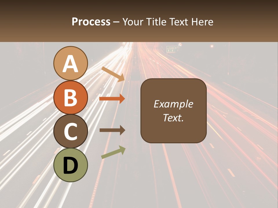 A Long Exposure Picture Of A Highway At Night PowerPoint Template