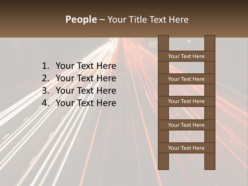 A Long Exposure Picture Of A Highway At Night PowerPoint Template