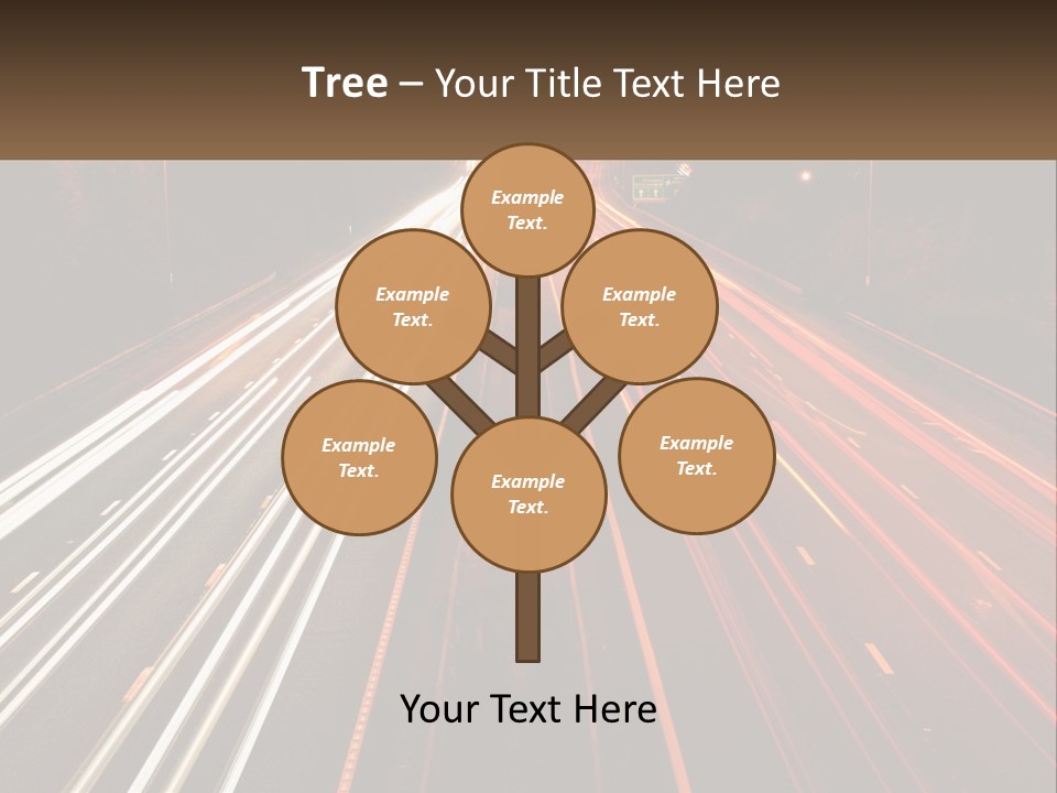 A Long Exposure Picture Of A Highway At Night PowerPoint Template