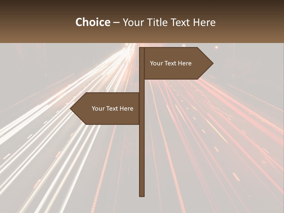 A Long Exposure Picture Of A Highway At Night PowerPoint Template