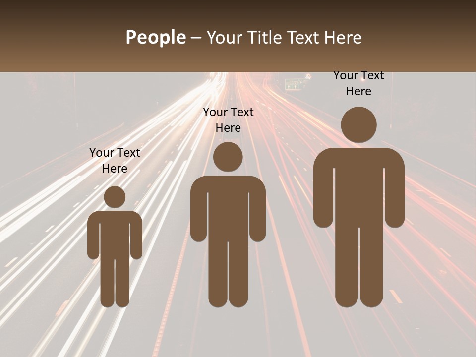 A Long Exposure Picture Of A Highway At Night PowerPoint Template