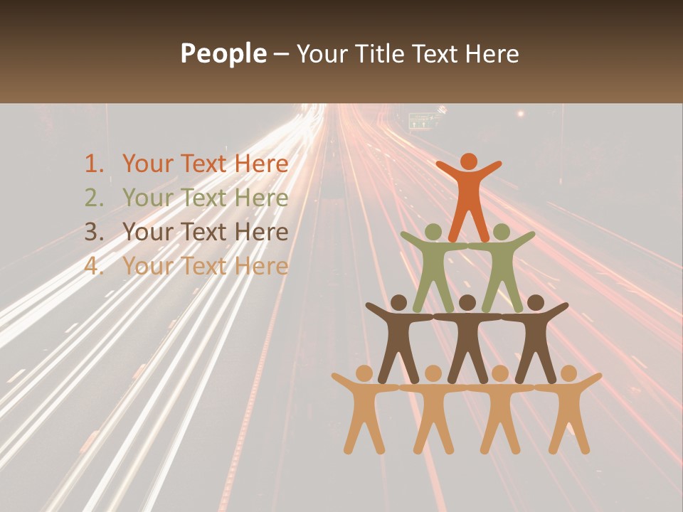 A Long Exposure Picture Of A Highway At Night PowerPoint Template