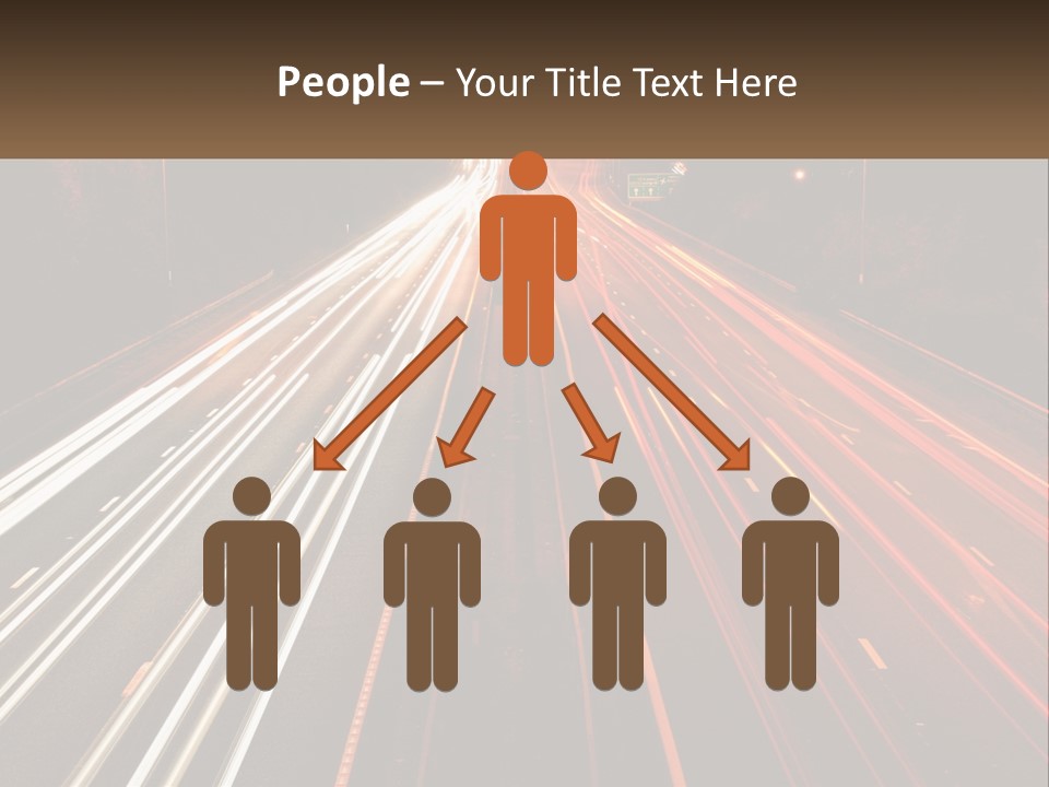 A Long Exposure Picture Of A Highway At Night PowerPoint Template