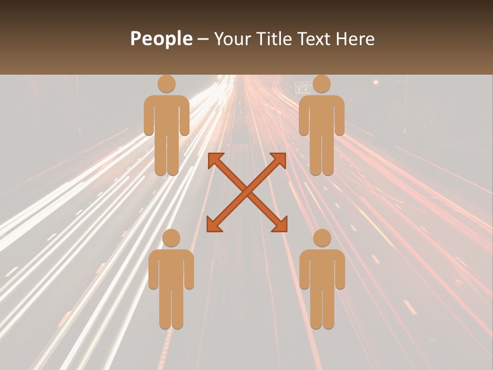 A Long Exposure Picture Of A Highway At Night PowerPoint Template