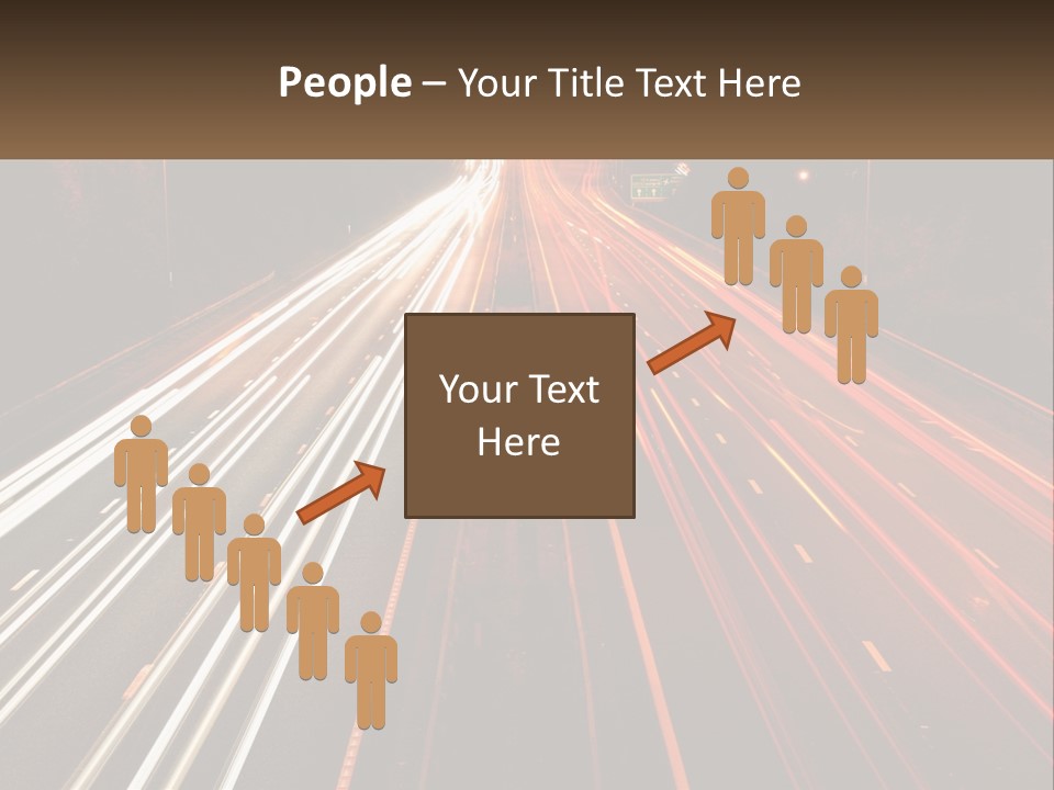 A Long Exposure Picture Of A Highway At Night PowerPoint Template