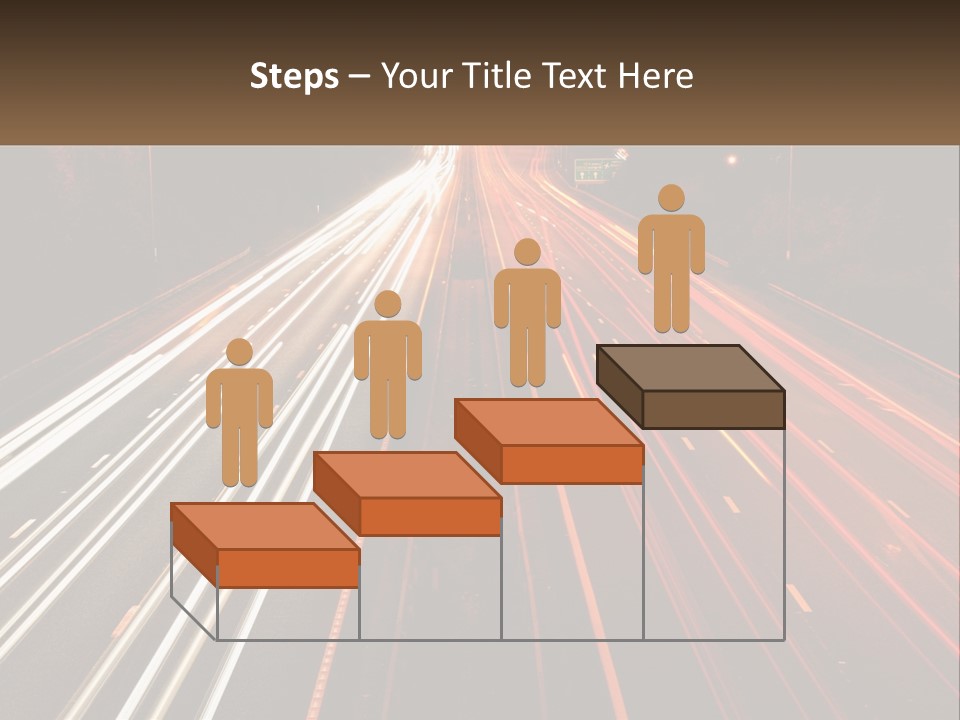 A Long Exposure Picture Of A Highway At Night PowerPoint Template