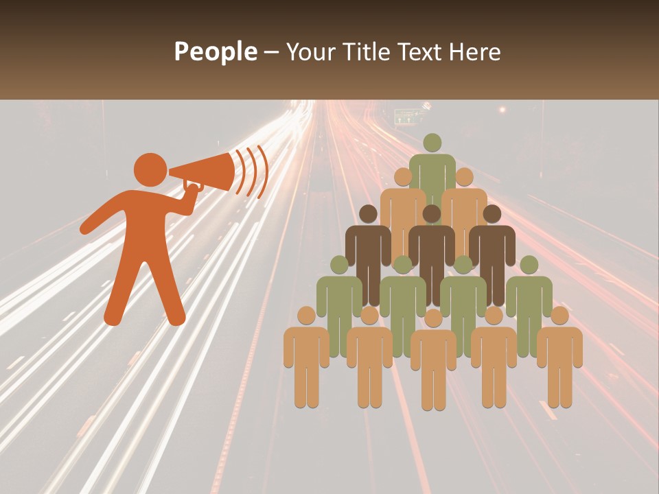 A Long Exposure Picture Of A Highway At Night PowerPoint Template