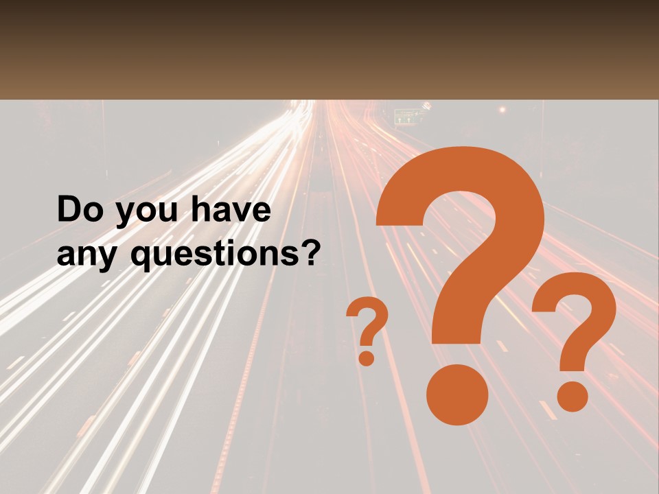 A Long Exposure Picture Of A Highway At Night PowerPoint Template