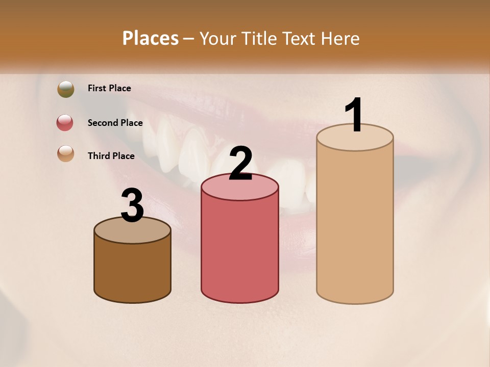 A Woman's Smile With White Teeth Powerpoint Template PowerPoint Template