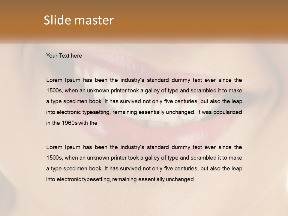 A Woman's Smile With White Teeth Powerpoint Template PowerPoint Template