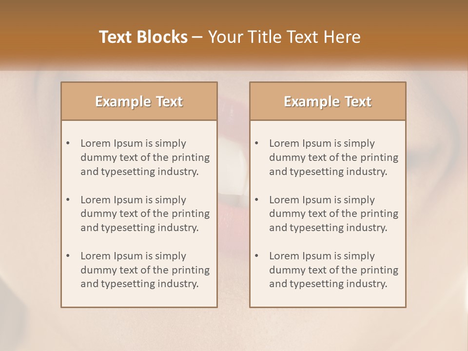A Woman's Smile With White Teeth Powerpoint Template PowerPoint Template