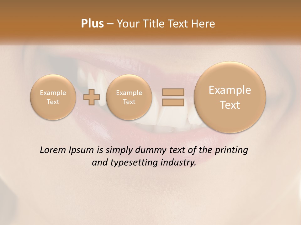 A Woman's Smile With White Teeth Powerpoint Template PowerPoint Template