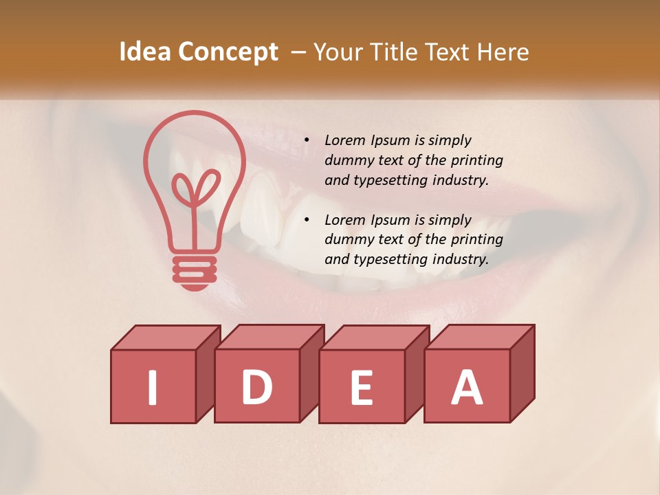 A Woman's Smile With White Teeth Powerpoint Template PowerPoint Template