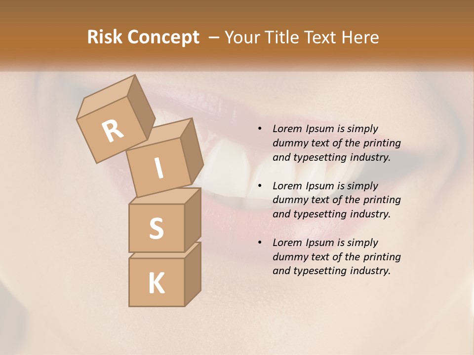 A Woman's Smile With White Teeth Powerpoint Template PowerPoint Template