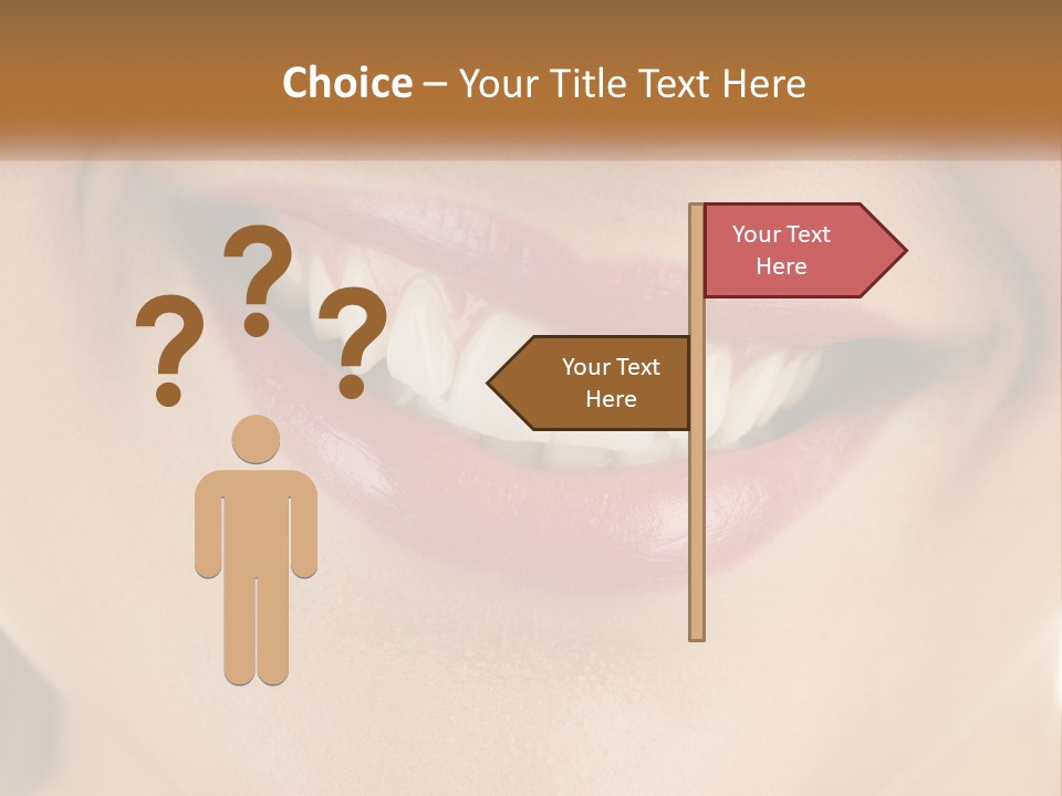 A Woman's Smile With White Teeth Powerpoint Template PowerPoint Template