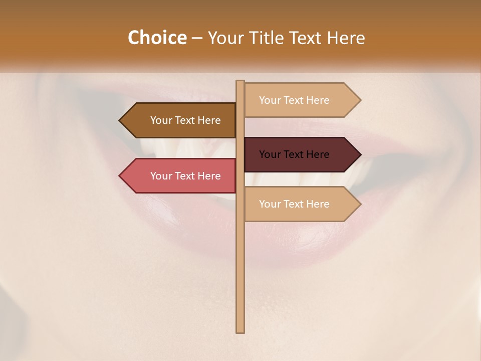 A Woman's Smile With White Teeth Powerpoint Template PowerPoint Template