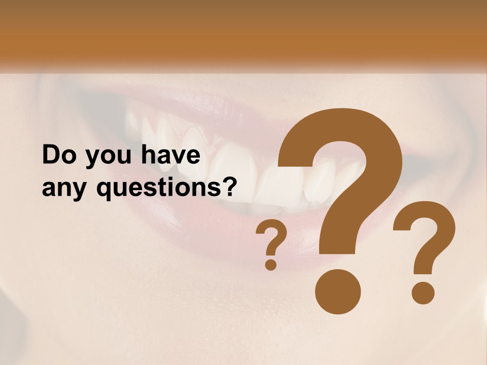 A Woman's Smile With White Teeth Powerpoint Template PowerPoint Template