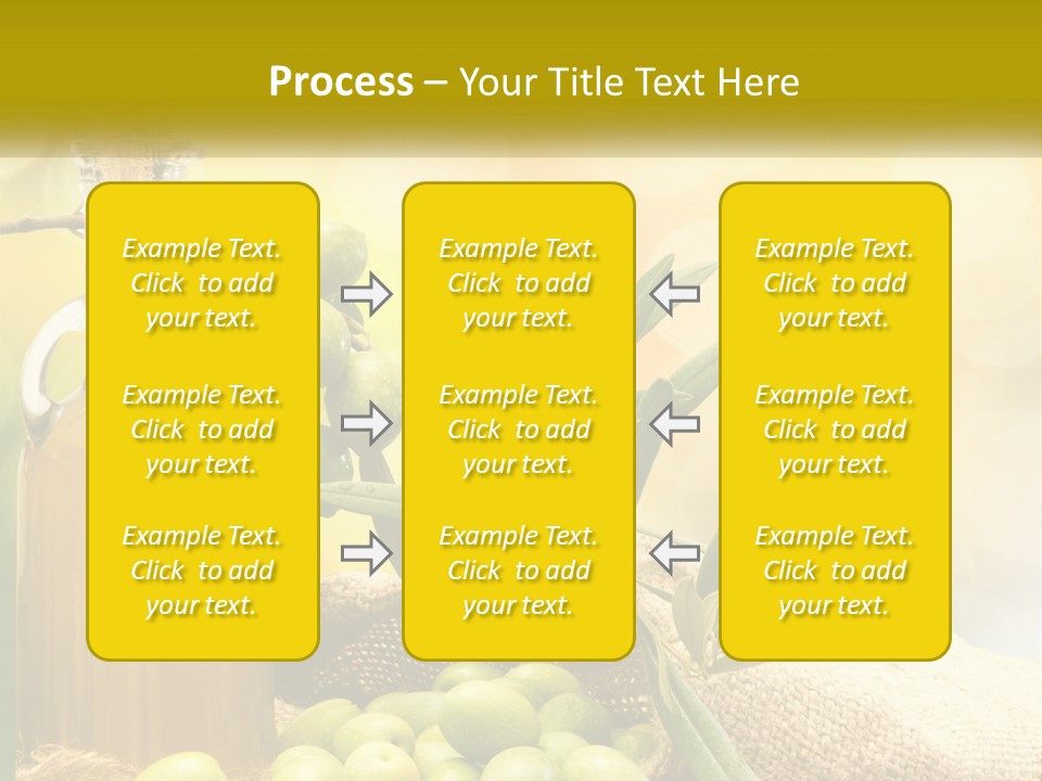 A Bottle Of Olive Oil Next To A Bunch Of Green Olives PowerPoint Template